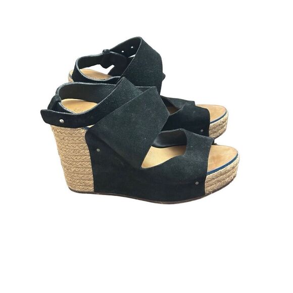 Criss Cross Wedge Espadrille in Black See By Chloe Size 37 - Picture 2 of 8